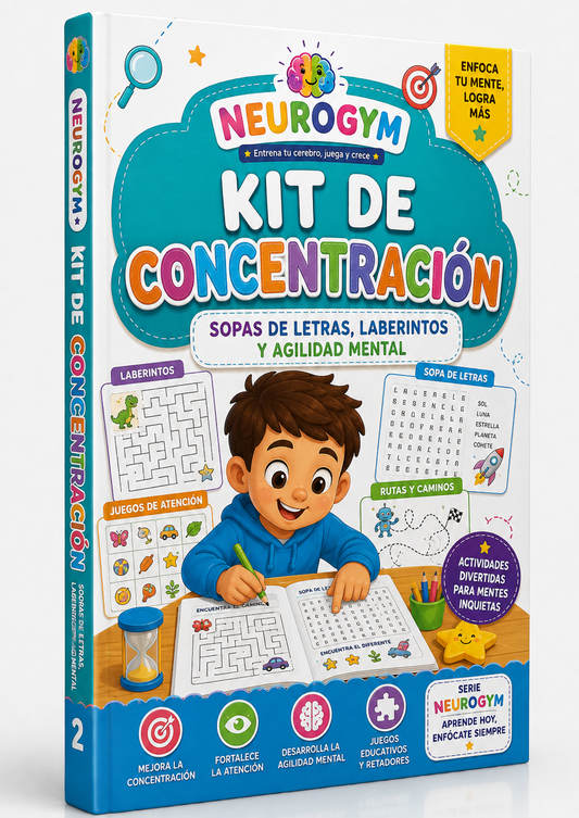 Neurogym Kit de Concentración: Sopas de Letras, Laberintos y Agilidad Mental