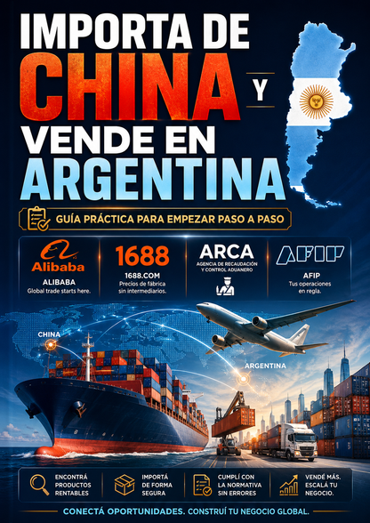 Importá de China Desde Cero: Guía Práctica para Comprar en Alibaba, 1688 y Vender en Argentina