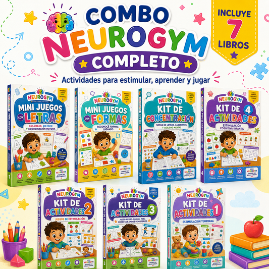 Combo Neurogym Completo: 7 Libros de Estimulación y Juegos Infantiles