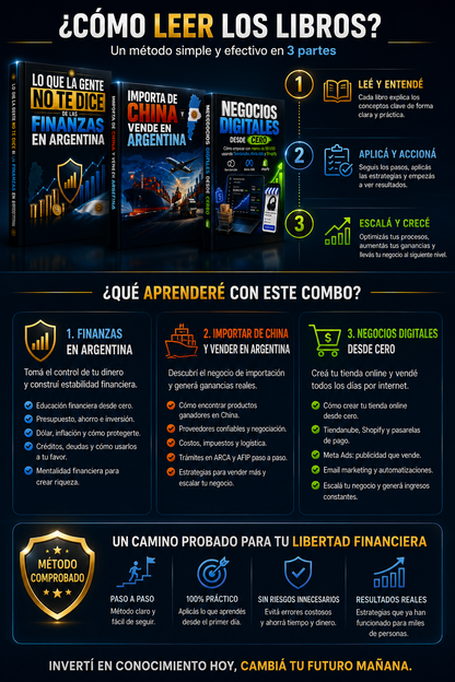 Pack Emprendedor 2026 | Finanzas + Importación + Negocios Digitales (3 Ebooks Premium)